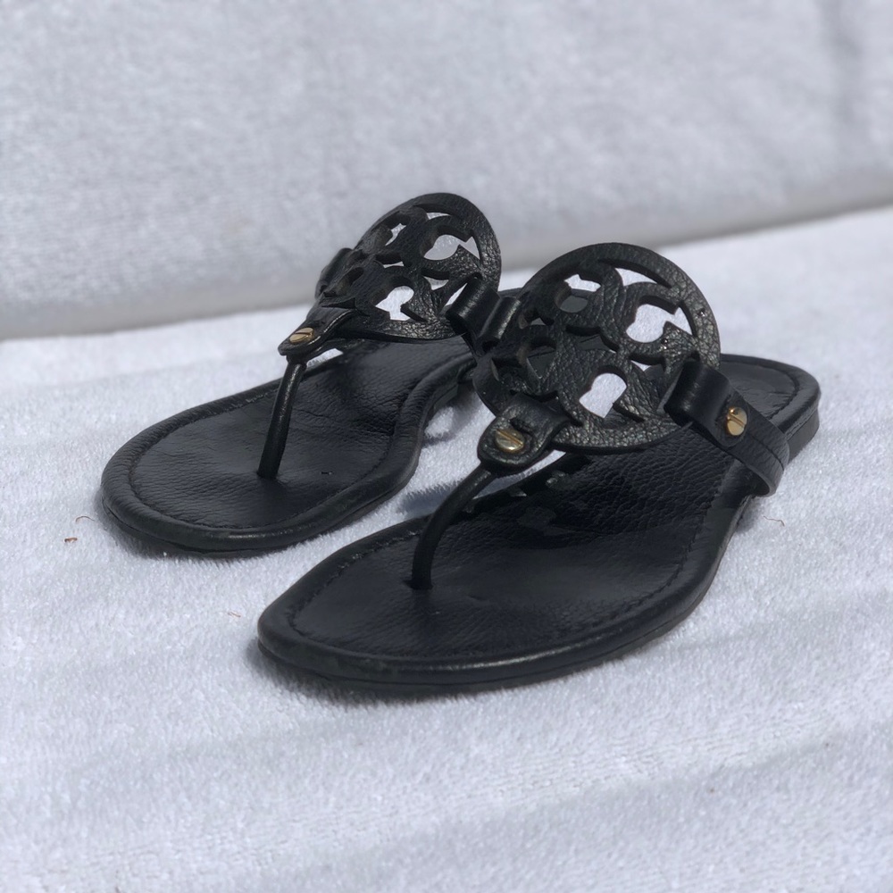 Tory Burch; Miller Sandal; Black leather